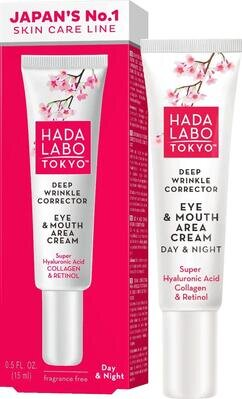 Крем для шкіри навколо очей та рота Hada Labo Tokyo Red проти зморшок денний, 15 мл