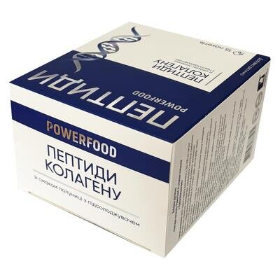Пептиди колагену POWERFOOD зі смаком полуниці з підсолоджувачем порошок у пакетах по 12000 мг №15