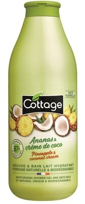 Гель для ванни та душу Cottage Moisturizing Shower Gel And Bath Milk зволожуючий Ананас і кокосове молочко, 750 мл