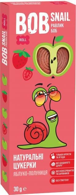 Цукерки Bob Snail Roll натуральні яблучно-полуничні, 30 г