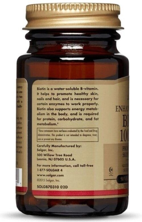 Біотин Solgar Biotin 1000 мкг вег. капсули №100