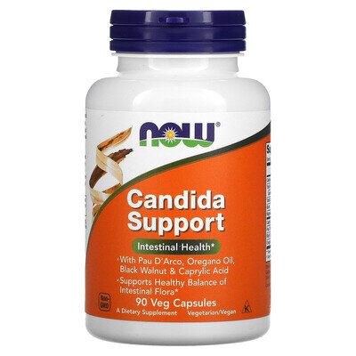 Підтримка кишкової флори NOW Candida Support вег. капсули №90