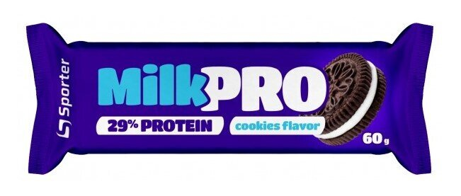 Батончик протеїновий Sporter Milk Pro 29% протеїну печиво, 60 г