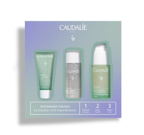 Набір Caudalie Vinopure Spring Set (Сироватка для обличчя 30мл, Очищувальний тонік для обличчя 50мл, Очищувальний гель для обличчя 30мл)
