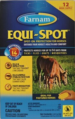 Краплі-репелент Farnam Equi-Spot від усіх видів комах та кліщів для коней, 6 тюбиків по 10 мл