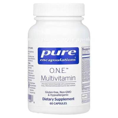 Мультивітаміни та мінерали з антиоксидантним комплексом CoQ10 та лютеїном Pure Encapsulations ONE Multivitamin, 60 капсул