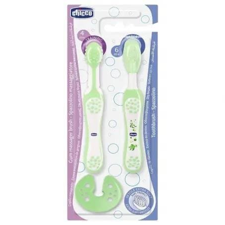 Зубна щітка дитяча Chicco Learning set з 4 місяців, 2 шт