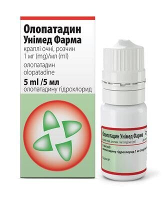 Олопатадин Унімед Фарма краплі оч., р-н 1 мг/мл по 5 мл у флак.-крап.
