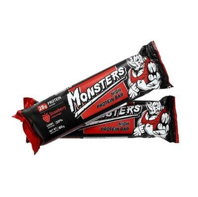 Батончик протеїновий Monsters High Protein Bar з полуницею, 80 г