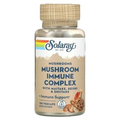 Гриби комплекс Solaray Mushroom Immune Complex with Maitake, Reishi & Shiitake 600 мг, 100 капсул