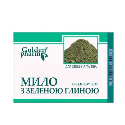 Мило тверде Golden Pharm із зеленою глиною, 70 г
