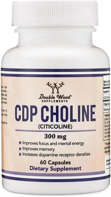 Цитиколін Double Wood CDP Choline 300 mg (Citicoline), 60 капсул