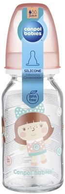 Пляшечка Canpol Babies 42/202 скляна з малюнком, 120 мл