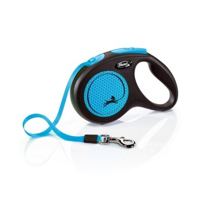 Повідець-рулетка Flexi New Neon M стрічка 5m/25кг синій 32114