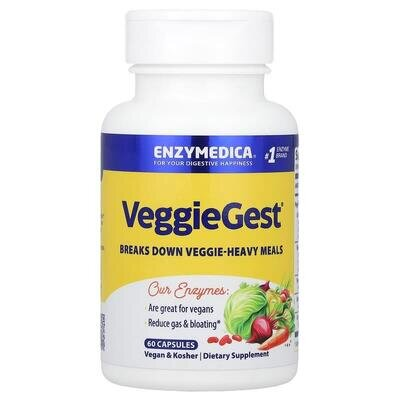 Травні ферменти Enzymedica VeggieGest, 60 капсул