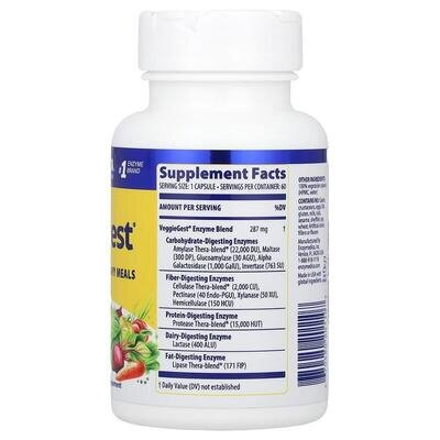 Травні ферменти Enzymedica VeggieGest, 60 капсул