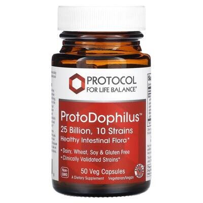 Пробіотик Protocol for Life Balance ProtoDophilus 25 billion, 50 веганських капсул