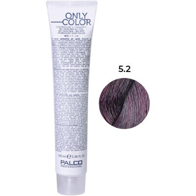 Крем-фарба для волосся Palco Professional Only Color безаміачна № 5.2 світло-коричневий фіолетовий, 100 мл