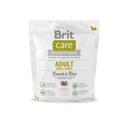 Корм сухий для дорослих собак дрібних порід Brit Care Adult Small Breed Lamb & Rice, 1 кг