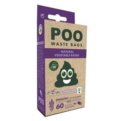 Пакети M-Pets POO Dog Waste Bags Lavender біорозкладні для прибирання за собаками з ароматом лаванди, 60 штук