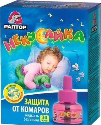 Рідина Раптор Некусайка для дітей проти комарів і комах без запаху флакон 30 ночей