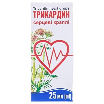 Трикардин серцеві краплі ор. по 25 мл у флак.