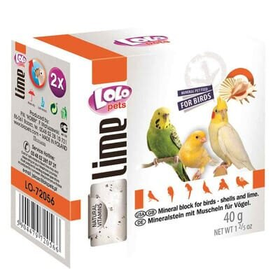 Мінеральний камінь для птахів Lolo Pets з мушлями, 40 г