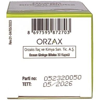 Гінкго Білоба Orzax Ocean Ginkgo Biloba, 30 капсул