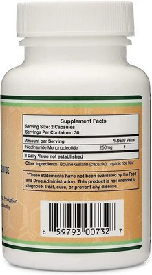 Ніацин Double Wood NMN (Nicotinamide Mononucleotide) 250 mg, 60 капсул