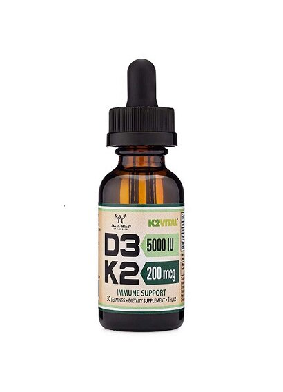 Комплекс Вітамін D3+K2 Double Wood Vitamin D3 5000 IU + K2 200 mcg Liquid Drop, 30 мл