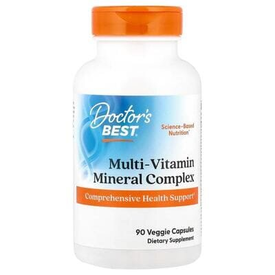 Вітамінно-мінеральний комплекс без заліза Doctor's Best Multi-Vitamin with Vitashine D3 and Quatrefolic, 90 гелевих капсул