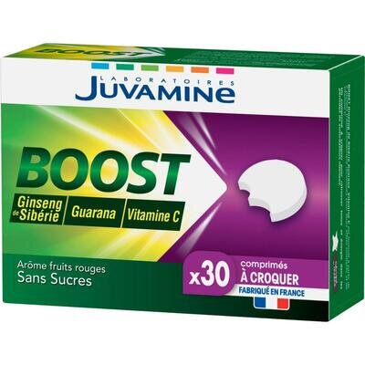 Вітамін C + женьшень + гуарана Juvamine Boost жувальні таблетки №30