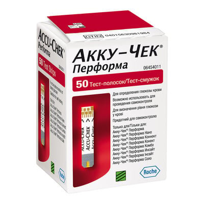 Тест-смужки Акку-Чек Перформа, 50 штук