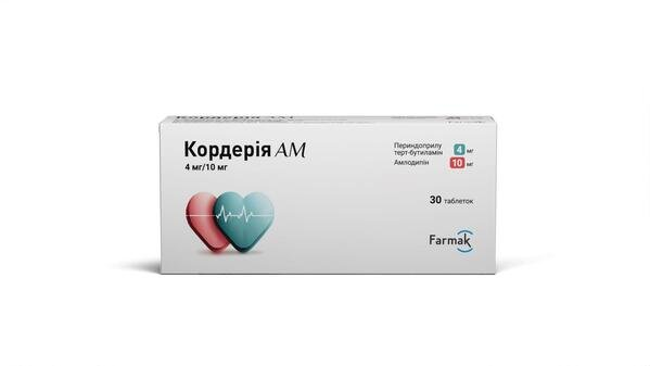 Кордерія АМ таблетки по 4 мг/10 мг №30 (10х3)