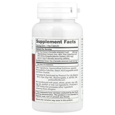 Екстракт зеленого чаю Protocol for Life Balance EGCg Green Tea, 90 вегетаріанських капсул