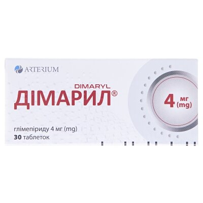 Дімарил таблетки по 4 мг №30 (10х3)