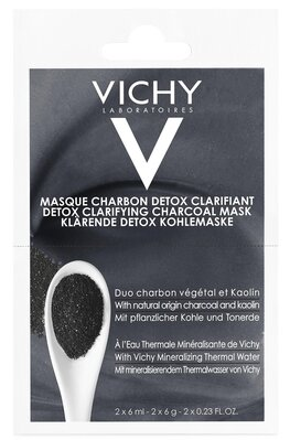 Маска-детокс Vichy з вугіллям і каоліном для глибокого очищення шкіри обличчя, 2 х 6 мл