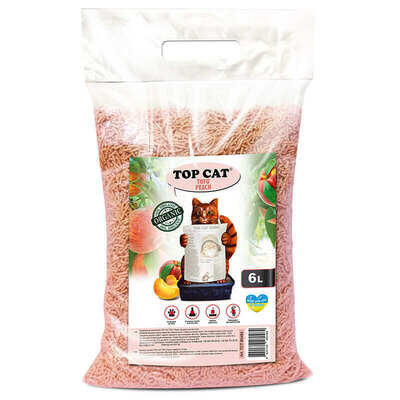 Наповнювач для котячого туалету Top Cat Tofu Peach соєвий персик, 6 л