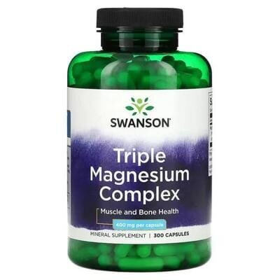 Магній потрійний комплекс Swanson Triple Magnesium Complex 400 мг, 300 капсул