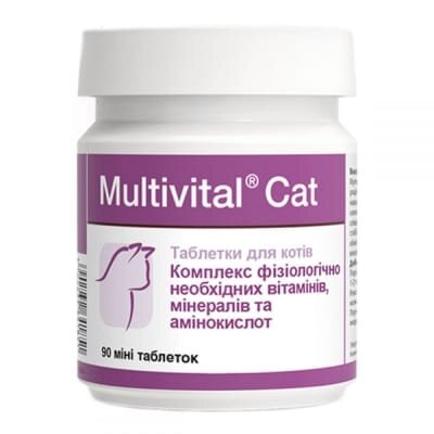 Мультивітал Кет Dolfos Multivital Cat для кішок, 90 міні таблеток