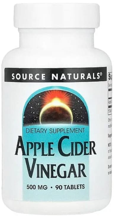 Яблучний оцет Source Naturals Apple Cider Vinegar 500 мг, 90 таблеток