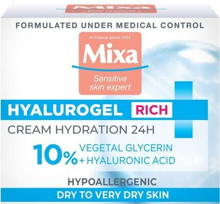 Крем Mixa Hyalurogel для дуже сухої чутливої шкіри обличчя, 50 мл