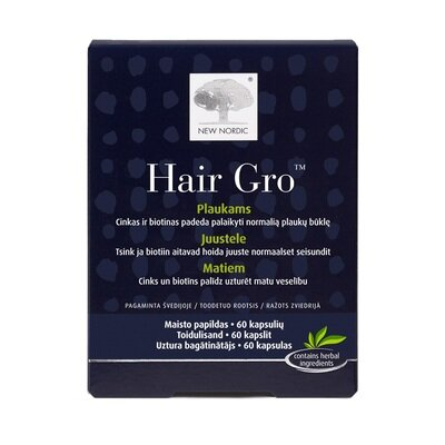 Комплекс для росту і об'єму волосся New Nordic Hair Gro капсули №60