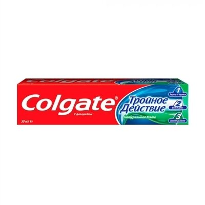 Зубна паста Colgate Потрійна дія Натуральна м'ята, 50 мл
