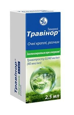 Травінор краплі оч., р-н 0.04 мг/мл по 2.5 мл у флак.-крап. поліпроп.