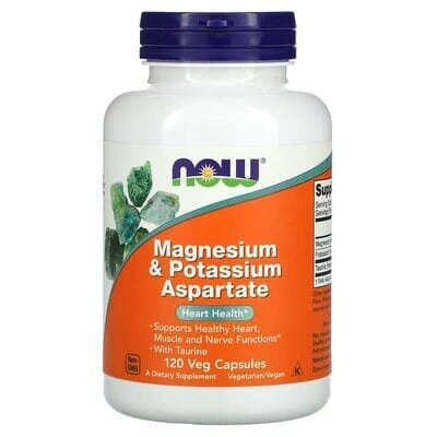 Магній та калій аспартат NOW Magnesium & Potassium Aspartate вег. капсули №120