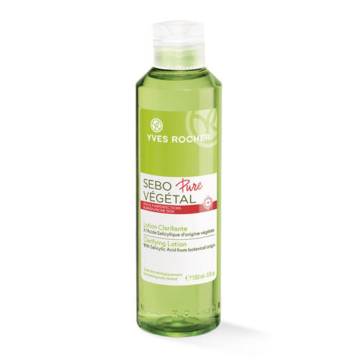 Лосьйон для обличчя Yves Rocher Sebo Pure Vegetal для Очищення та звуження пор, для проблемної шкіри, 150 мл