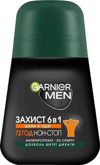 Дезодорант-антиперспірант кульковий Garnier Men Захист 6в1 72h, 50 мл