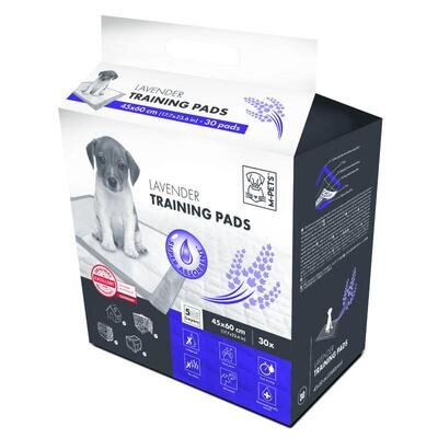 Пелюшки одноразові M-Pets Lavender Puppy Training Pads для привчання цуценят до туалету, з ароматом лаванди, 60х45 см, 30 штук
