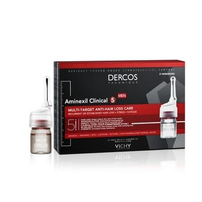 Комплексний засіб Vichy Dercos Aminexil Clinical 5 проти випадіння волосся для чоловіків, 21 шт х 6 мл